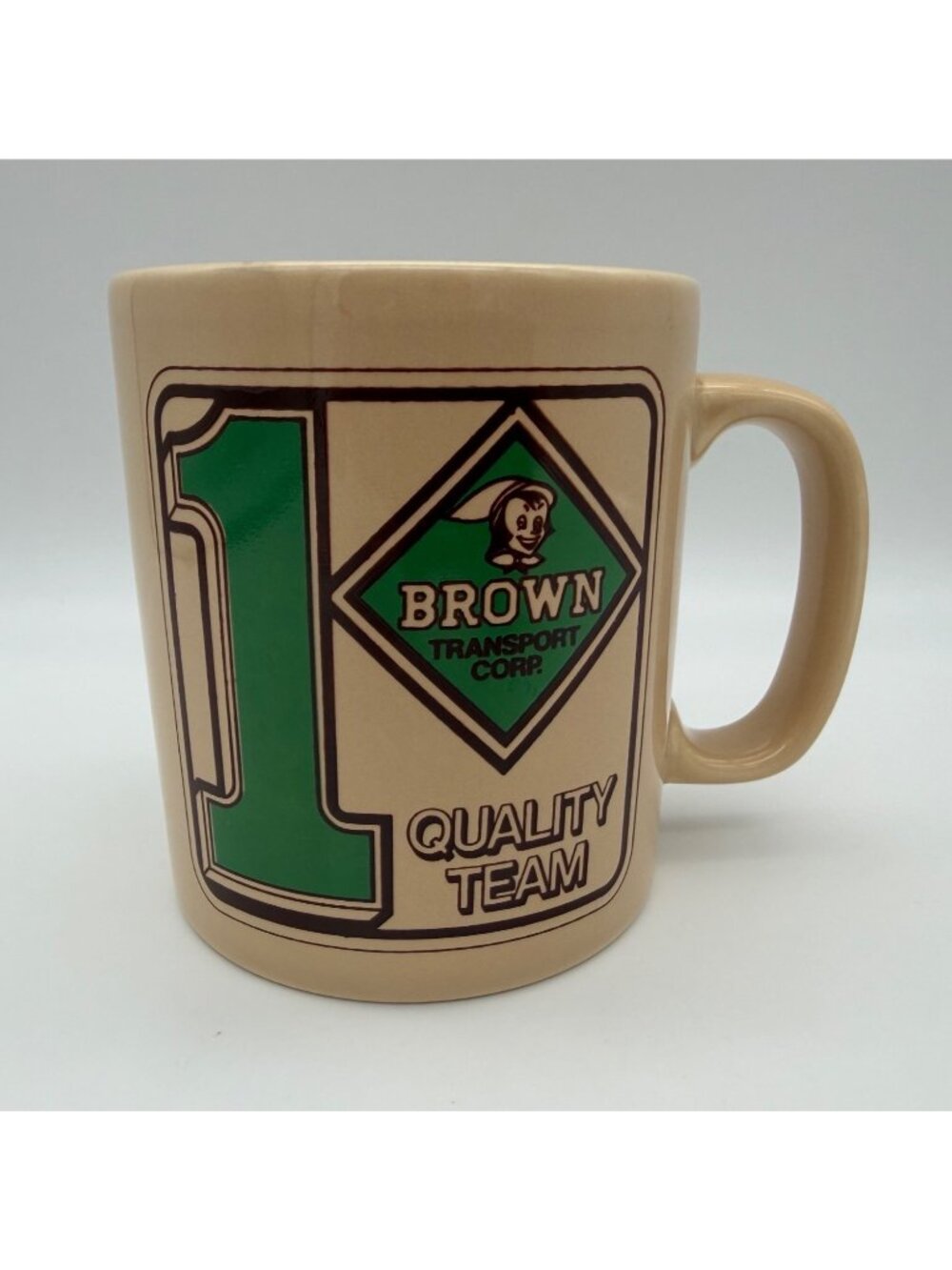 Vintage Brown Transport Corp Quality Team Kiln Craft England Trucking Coffee Mug